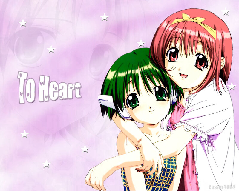 Two Anime Girls Hugging — Purple, Sweet