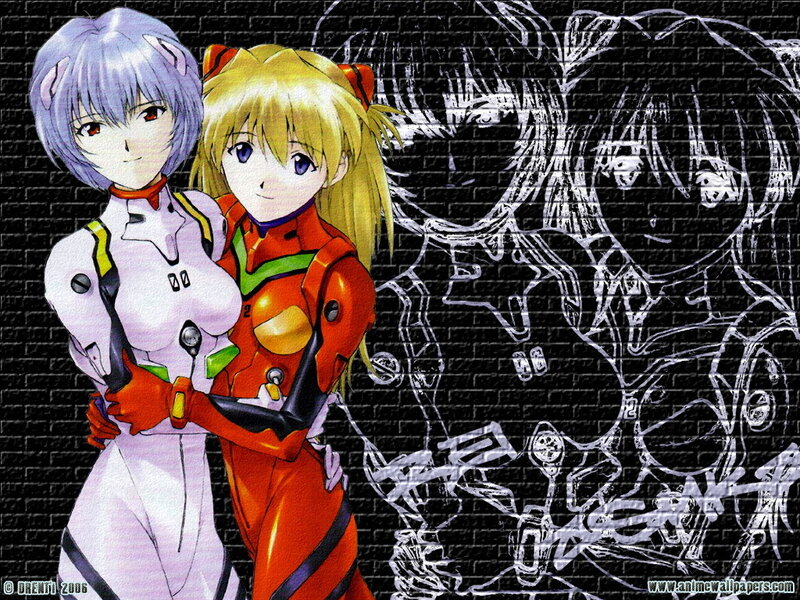 Two Anime Girls Hugging — White, Calm