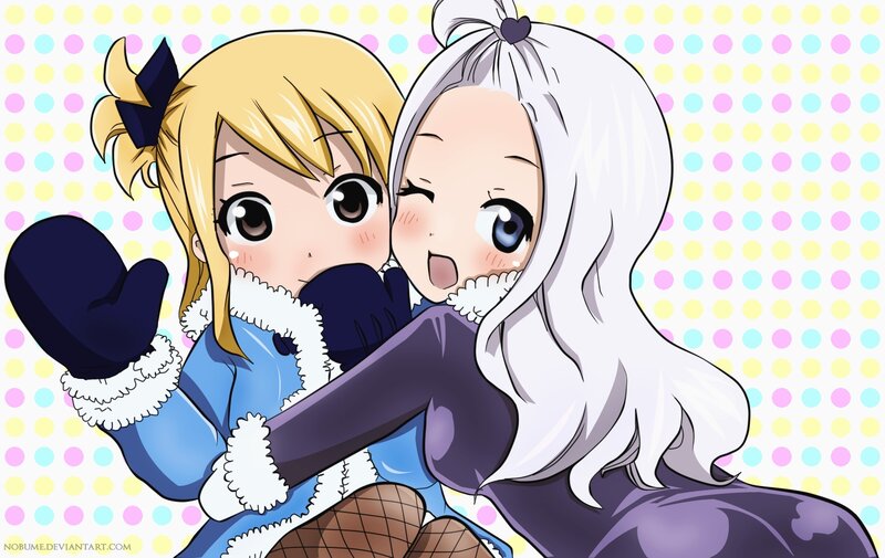 Two Anime Girls Hugging — White, Playful, Winter