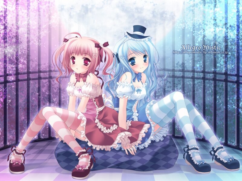 Two anime girls in a cage