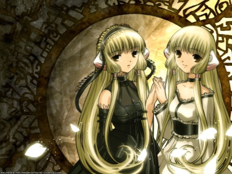 Two anime girls in a circular frame