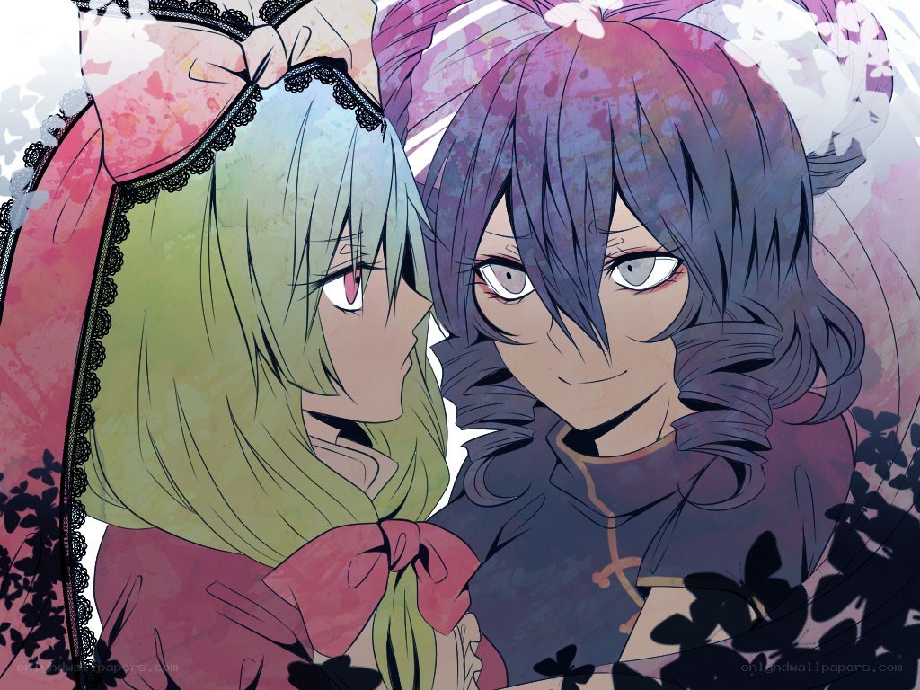 two anime girls in a close pose