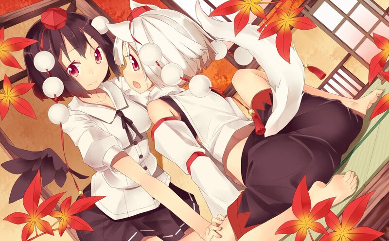 Two anime girls in a cozy scene