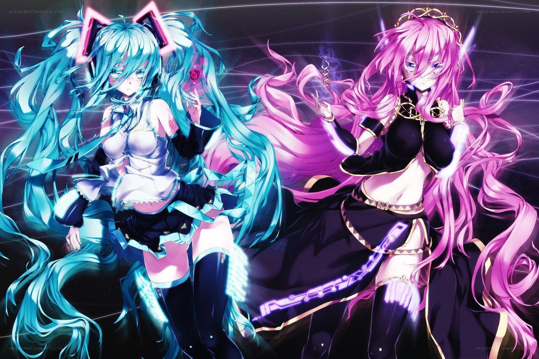 Two anime girls in a digital world