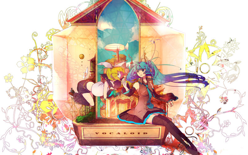 Two Anime Girls in a Display Case