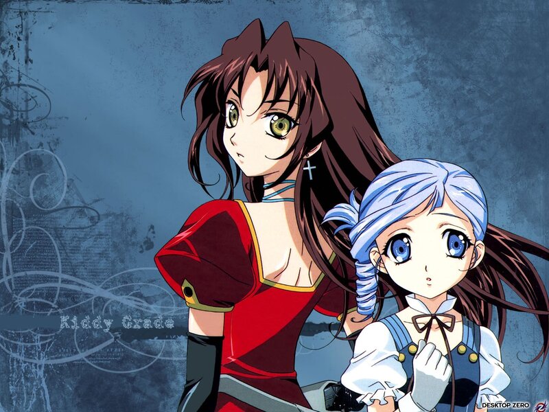 Two anime girls in a dramatic pose