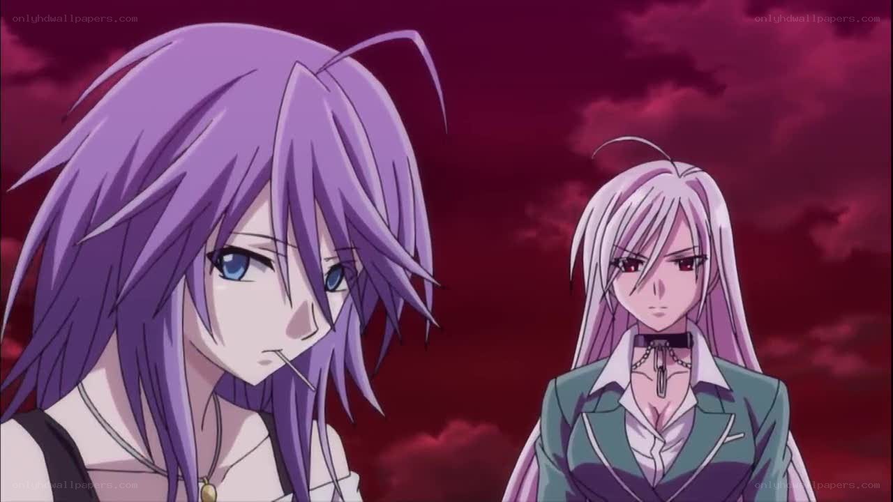 two anime girls in a dramatic scene