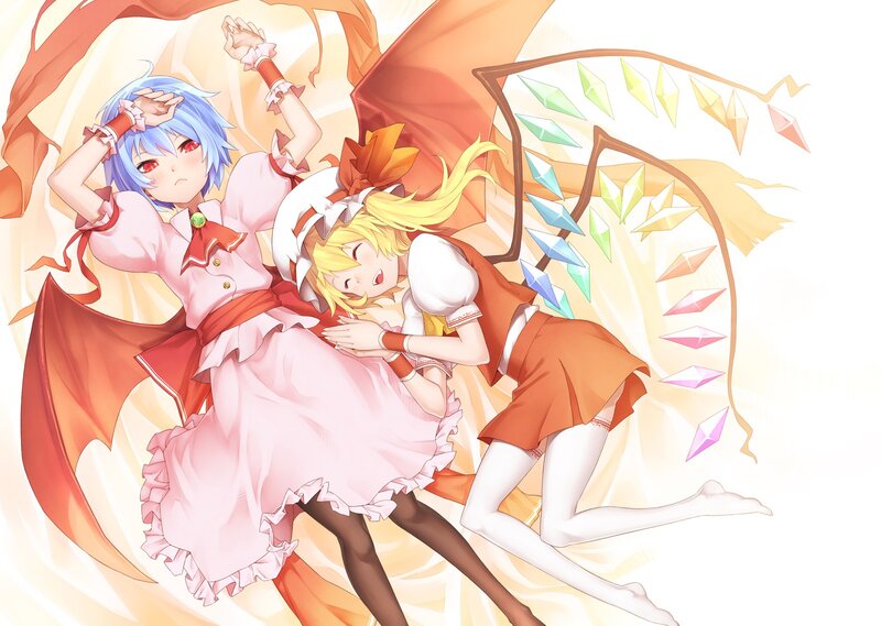 Two anime girls in a dreamy scene