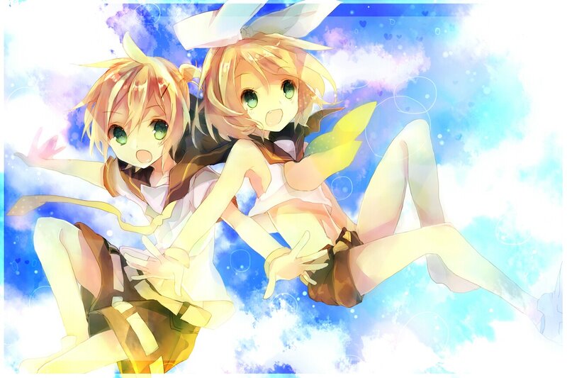 Two anime girls in a dreamy sky