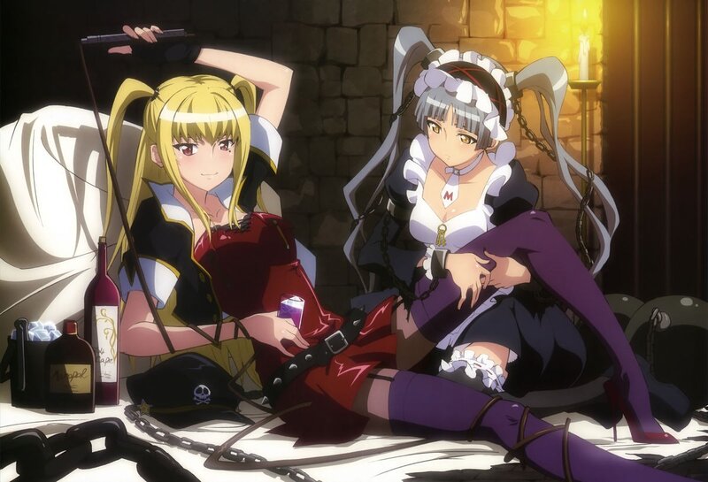 Two anime girls in a dungeon