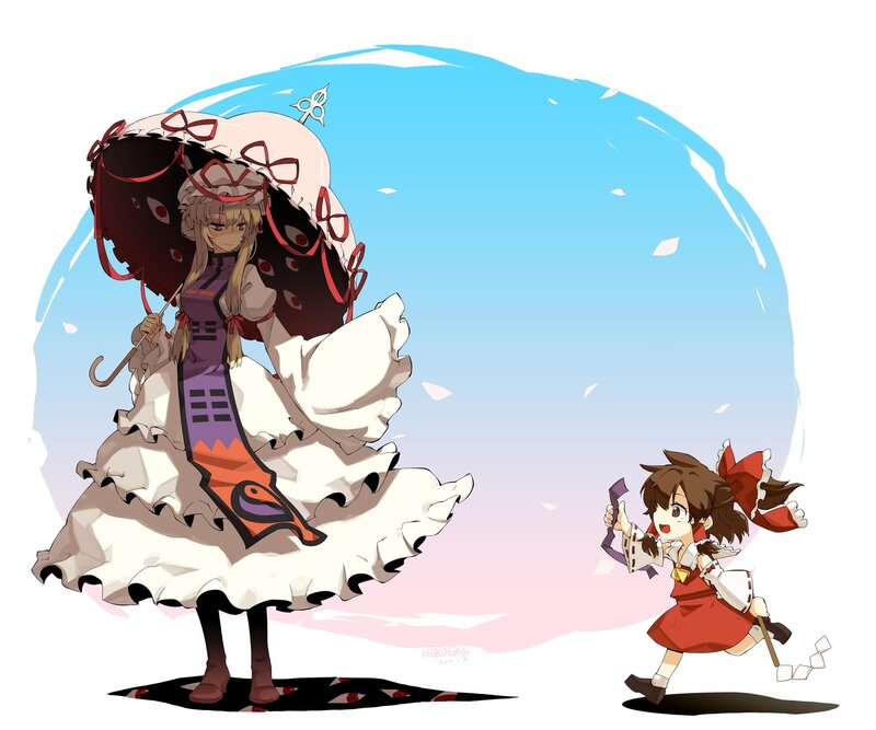 Two anime girls in a fantasy scene