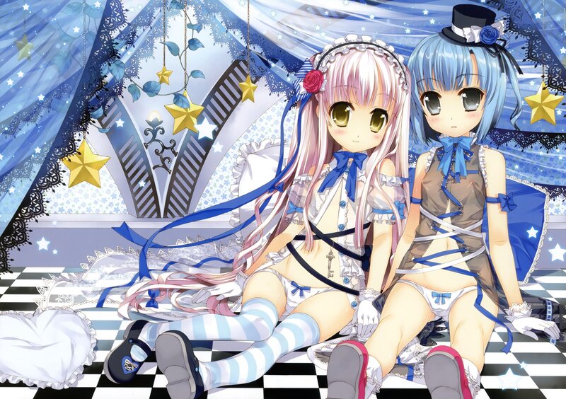 Two anime girls in a fantasy setting