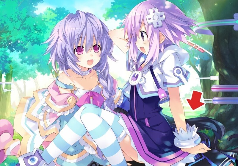 Two anime girls in a forest