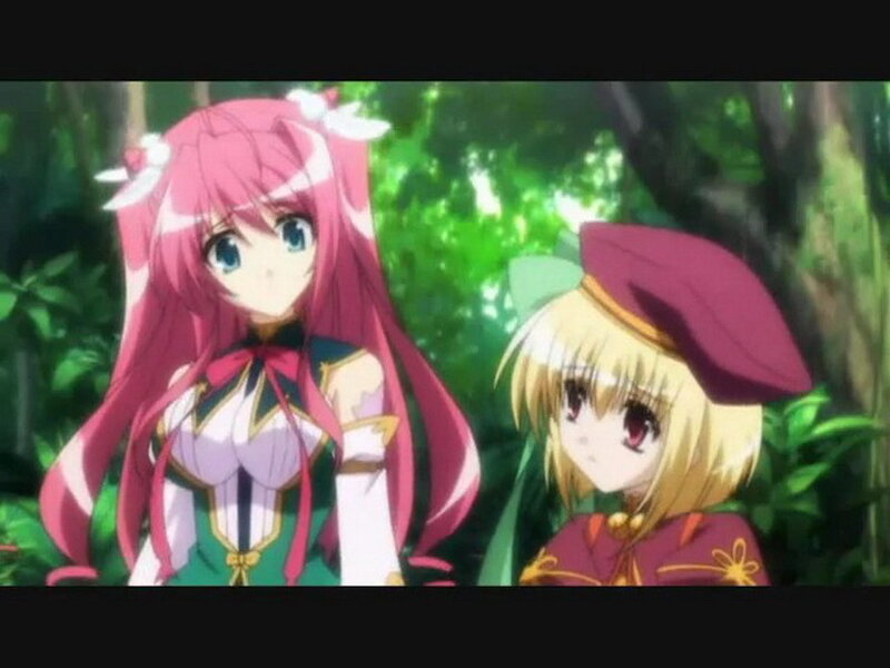 two anime girls in a forest