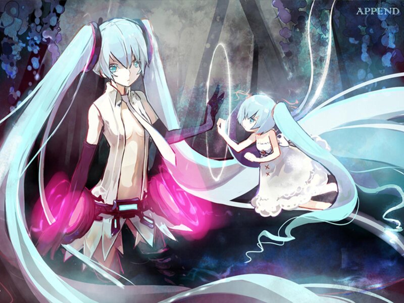 Two Anime Girls in a Forest — Blue