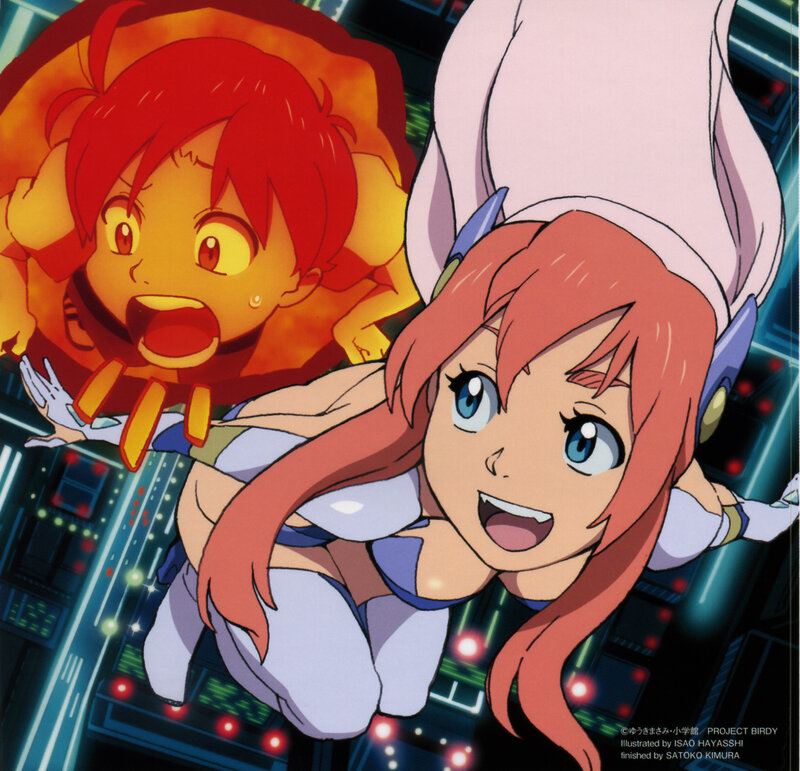 Two anime girls in a futuristic setting