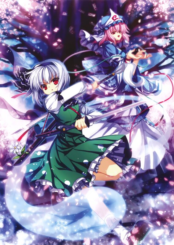 Two anime girls in a magical battle