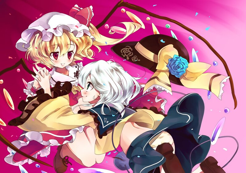 Two anime girls in a magical scene