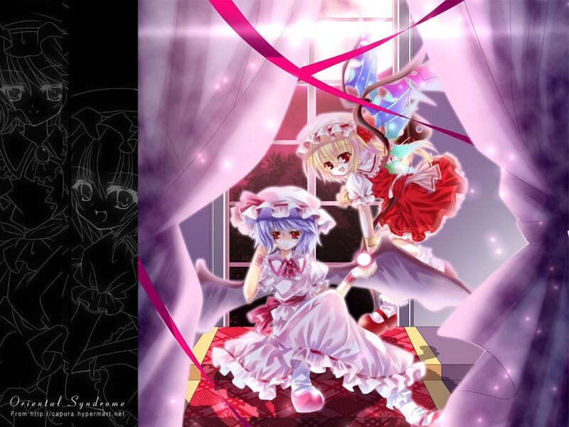Two anime girls in a magical scene