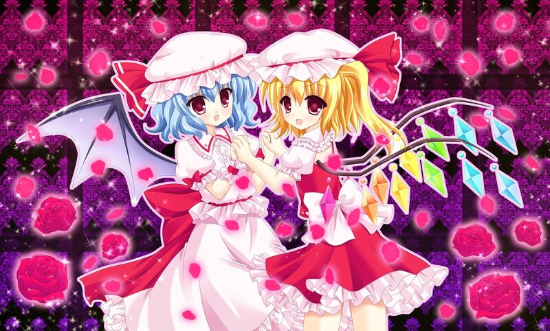 Two anime girls in a magical scene