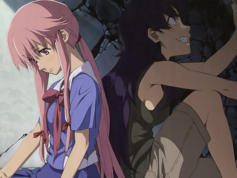 Two anime girls in a quiet moment