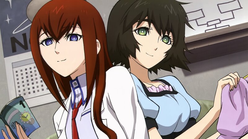 Two anime girls in a room