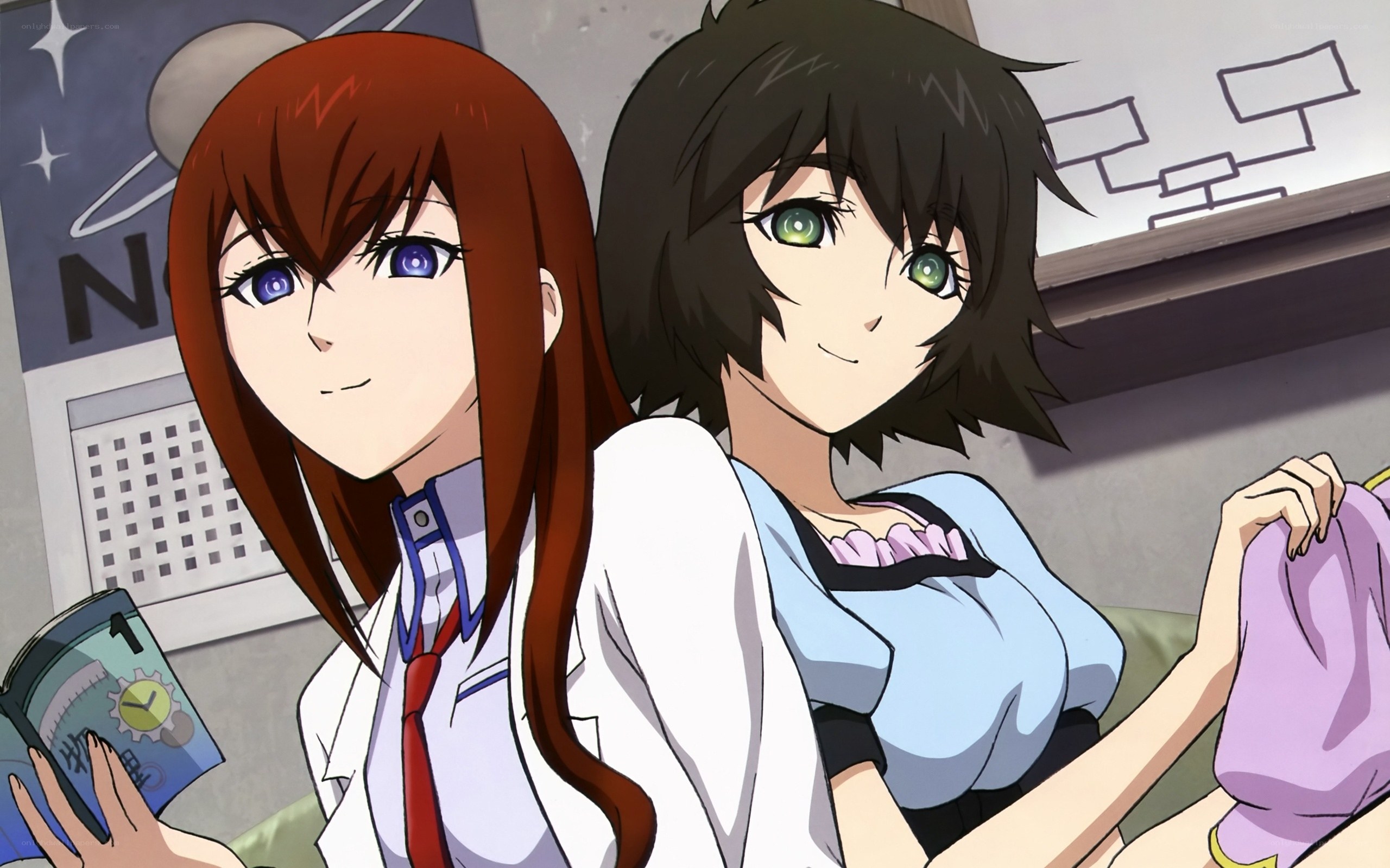 two anime girls in a room