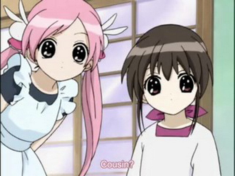 Two anime girls in a room