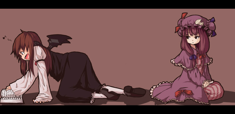 Two anime girls in a room