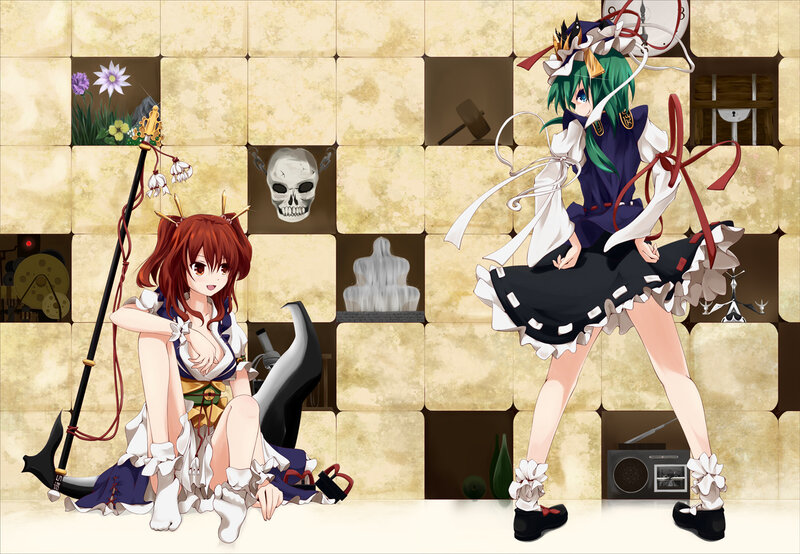 Two Anime Girls in a Room — White