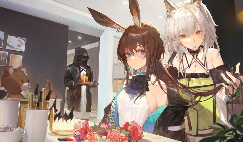 Two Anime Girls in a Salon