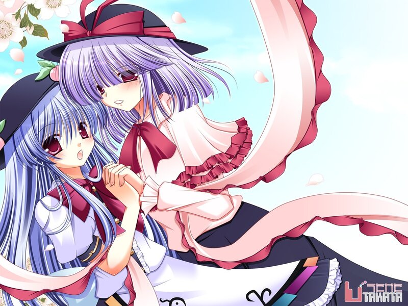 Two anime girls in a spring scene