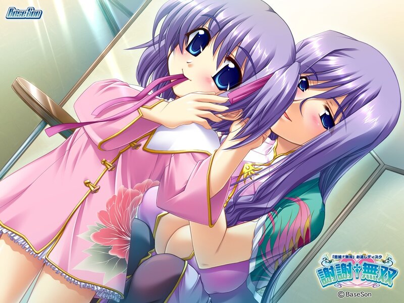 Two anime girls in a tender moment