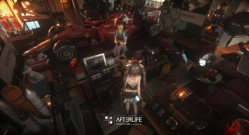 Two Anime Girls in a Workshop