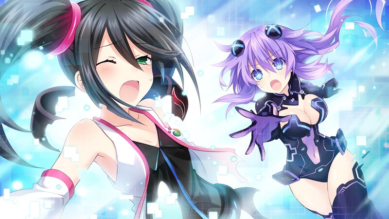 Two Anime Girls in Action — Blue, Dynamic, Anime Art