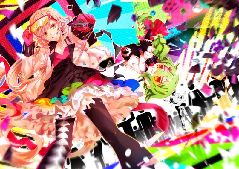 Two Anime Girls in Action — Pink, Chaotic