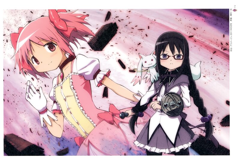 Two Anime Girls in Action — Pink, Dynamic, Cat