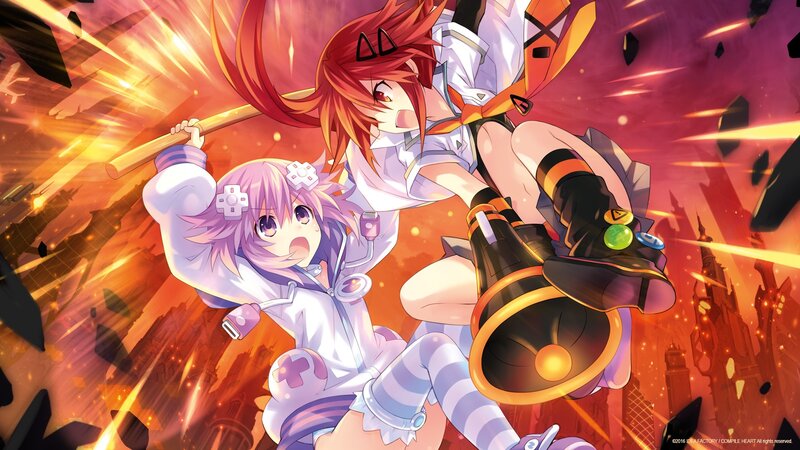 Two Anime Girls in Action — Red, Dramatic