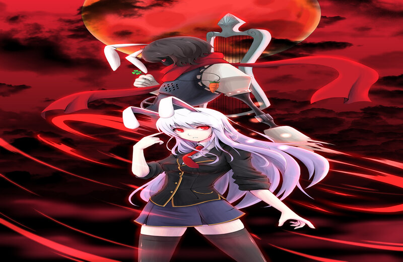 Two Anime Girls in Action — Red
