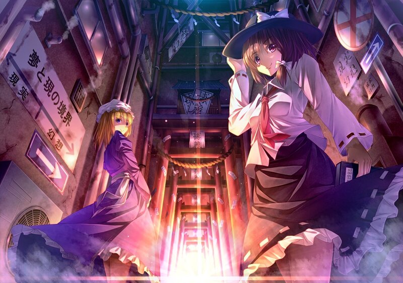 Two Anime Girls in Alley