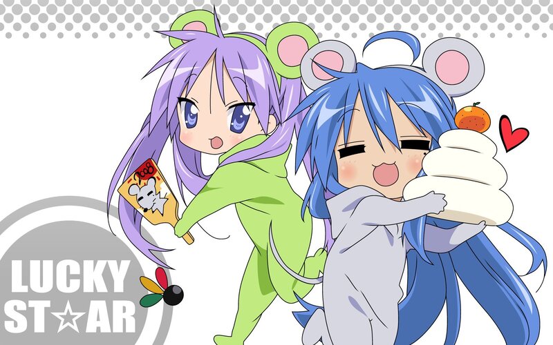two anime girls in animal costumes