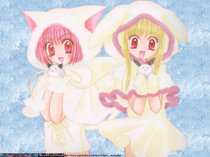 Two Anime Girls in Animal Costumes — White
