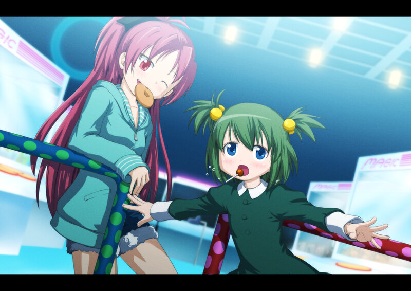 Two Anime Girls in Arcade