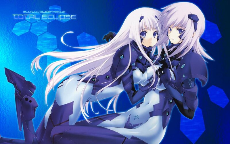 Two Anime Girls in Armor — Blue, Dramatic