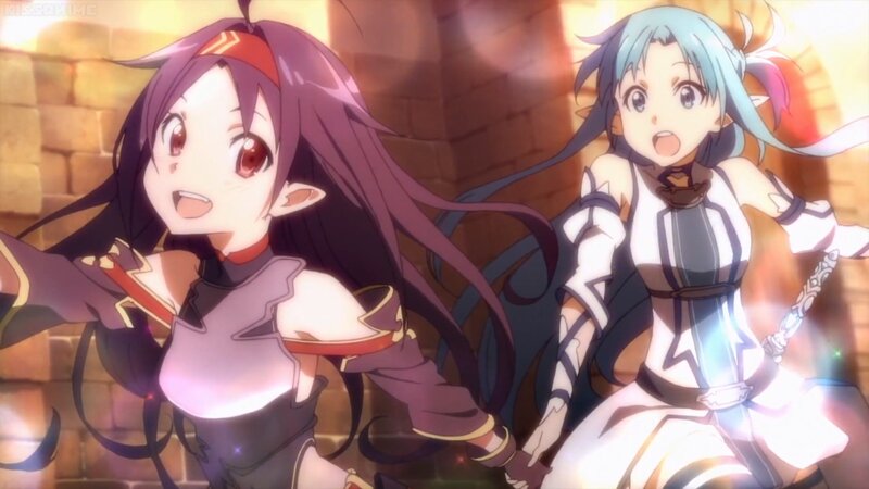 Two Anime Girls in Armor — Purple, Dramatic