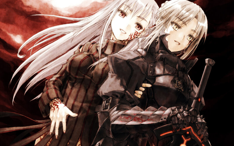 Two anime girls in armor