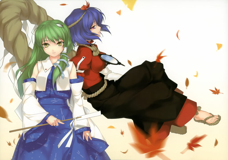 Two anime girls in autumn