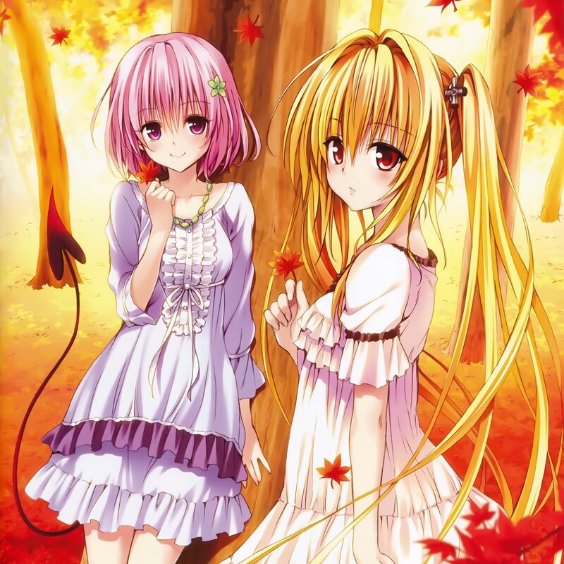 Two Anime Girls in Autumn — Yellow