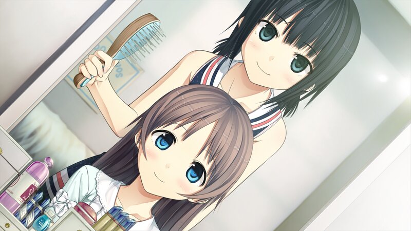 Two Anime Girls in Bathroom