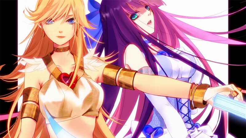 Two anime girls in battle